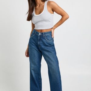 Petite High Waist Straight Leg Jean