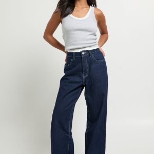 Petite High Waist Straight Leg Jean