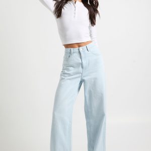 Tall Boohoo Basics High Waist Wide Leg Jean