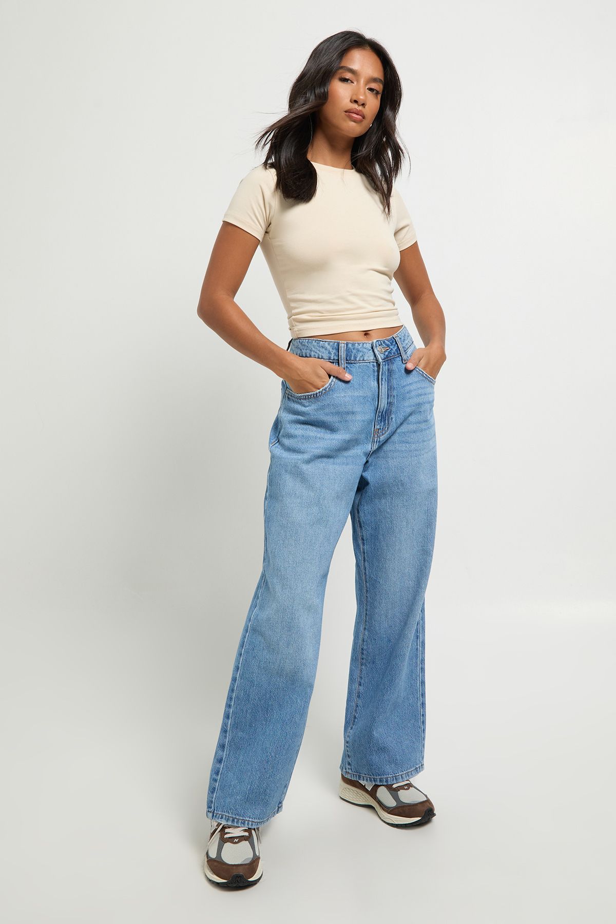 Petite High Waist Straight Leg Jean