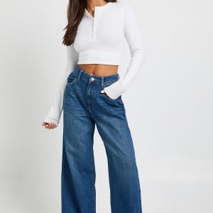 Petite High Waist Wide Leg Jean