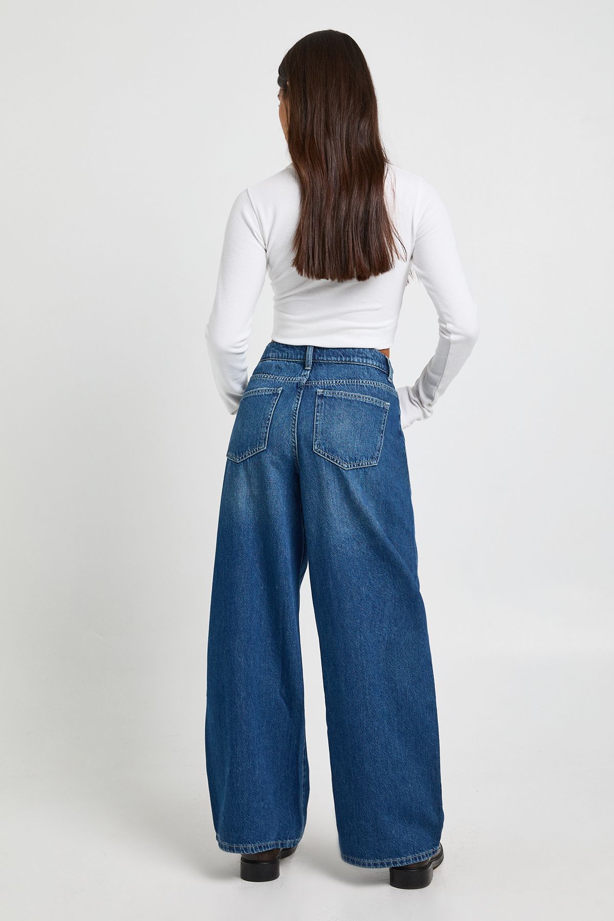 Petite High Waist Wide Leg Jean - Image 2