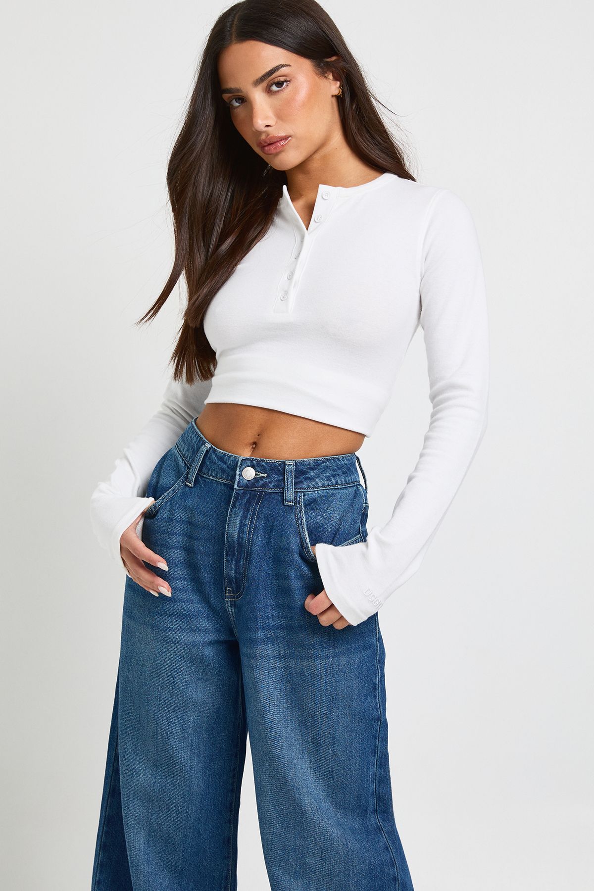 Petite High Waist Wide Leg Jean - Image 3