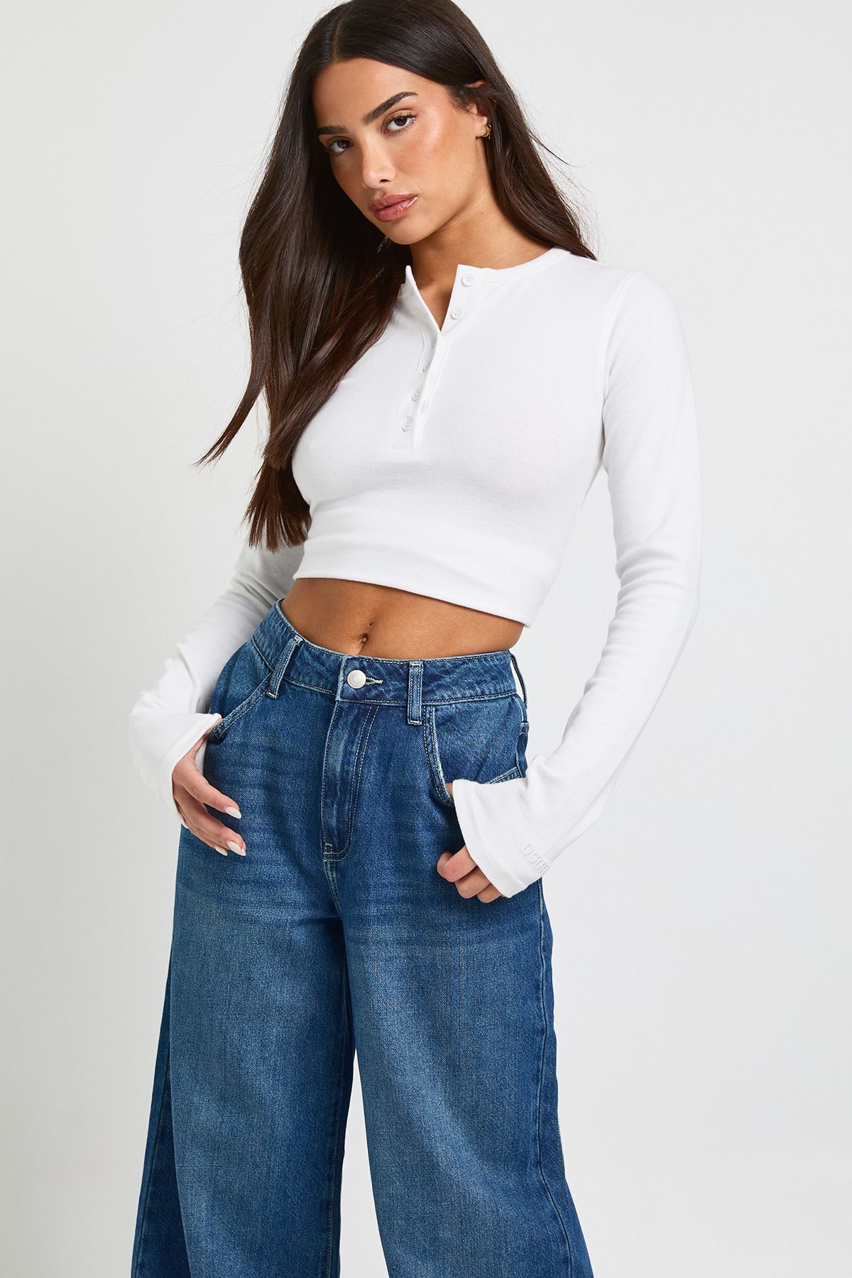 Petite High Waist Wide Leg Jean - Image 4
