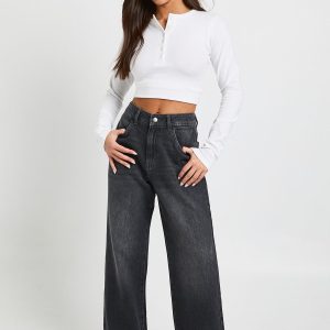 Petite High Waist Straight Leg Jean
