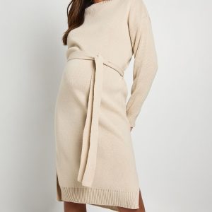 Maternity Crew Neck Jumper Midi Dress