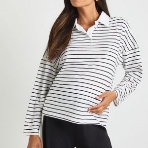 Maternity Long Sleeve Stripe Top