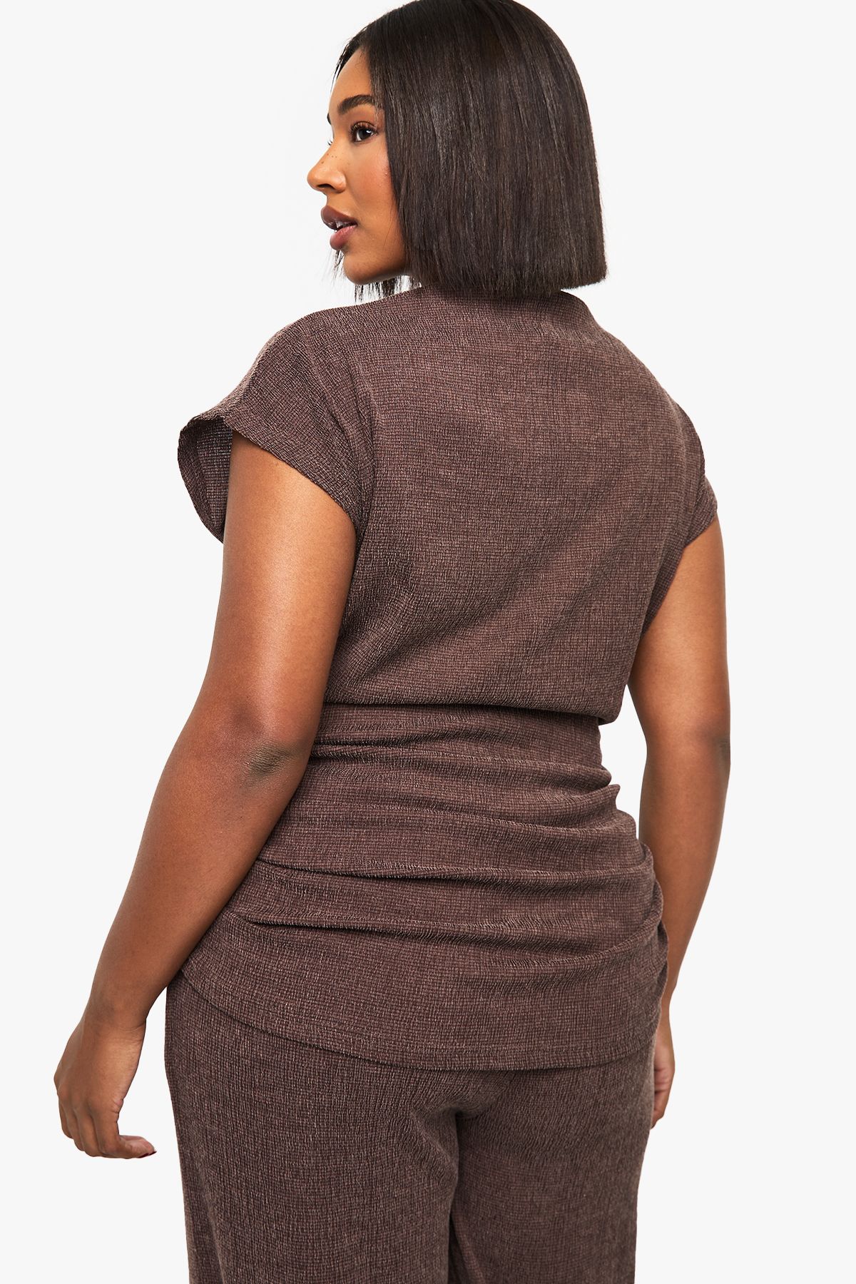 Plus Ruched Side Asymmetric Top - Image 2