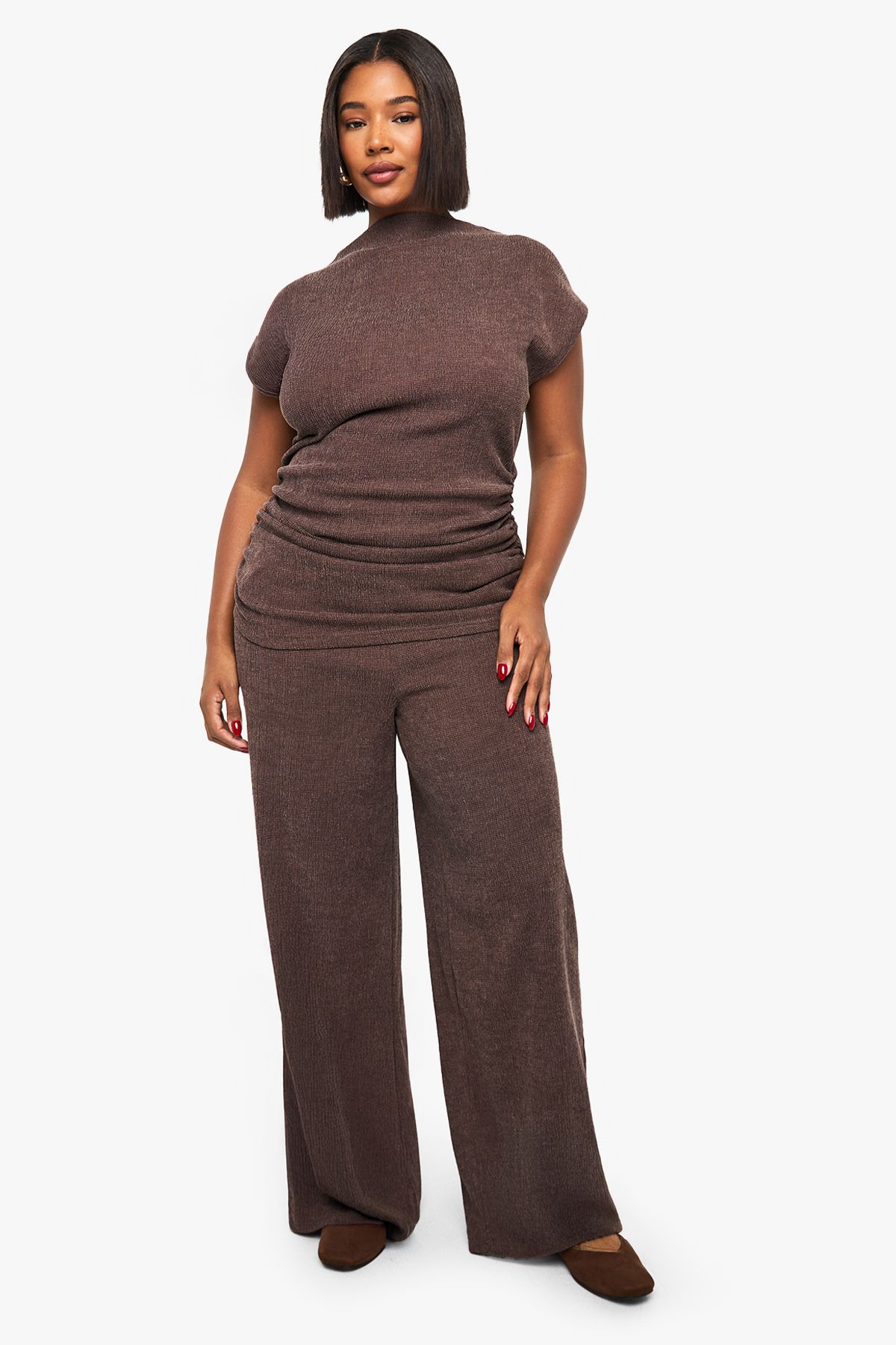 Plus Ruched Side Asymmetric Top - Image 3
