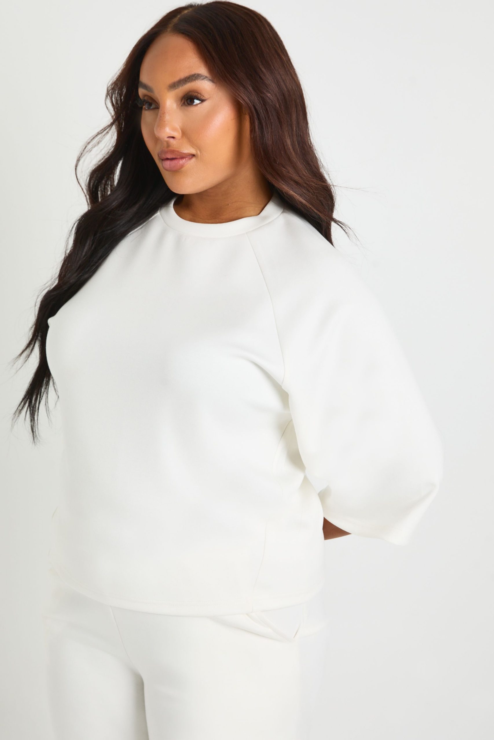 Plus Oversized T-shirt And Tailored Wide Leg Trouser Co-Ord - Image 4