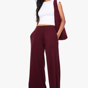 Basic Rib Straight Leg Trouser