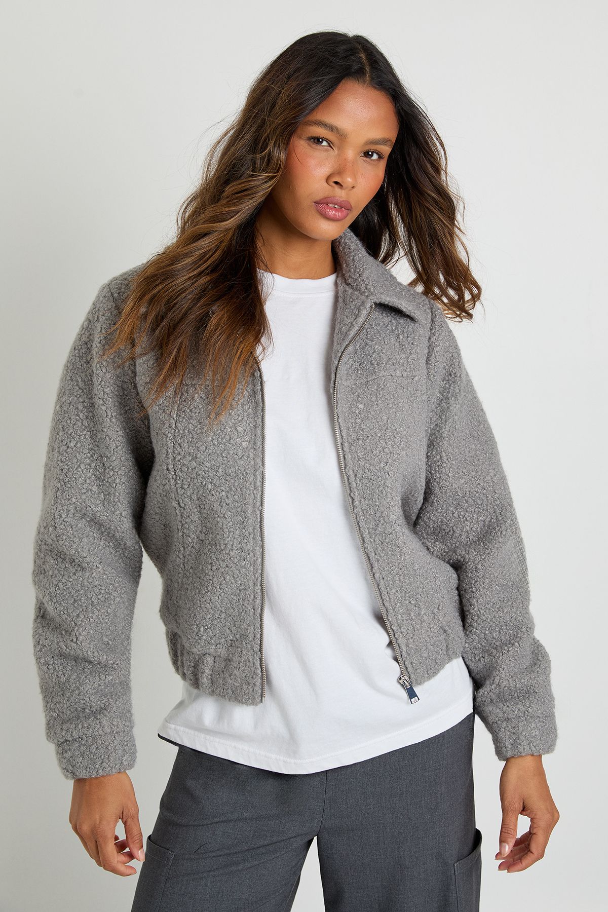 Boucle Wool Look Trucker Jacket