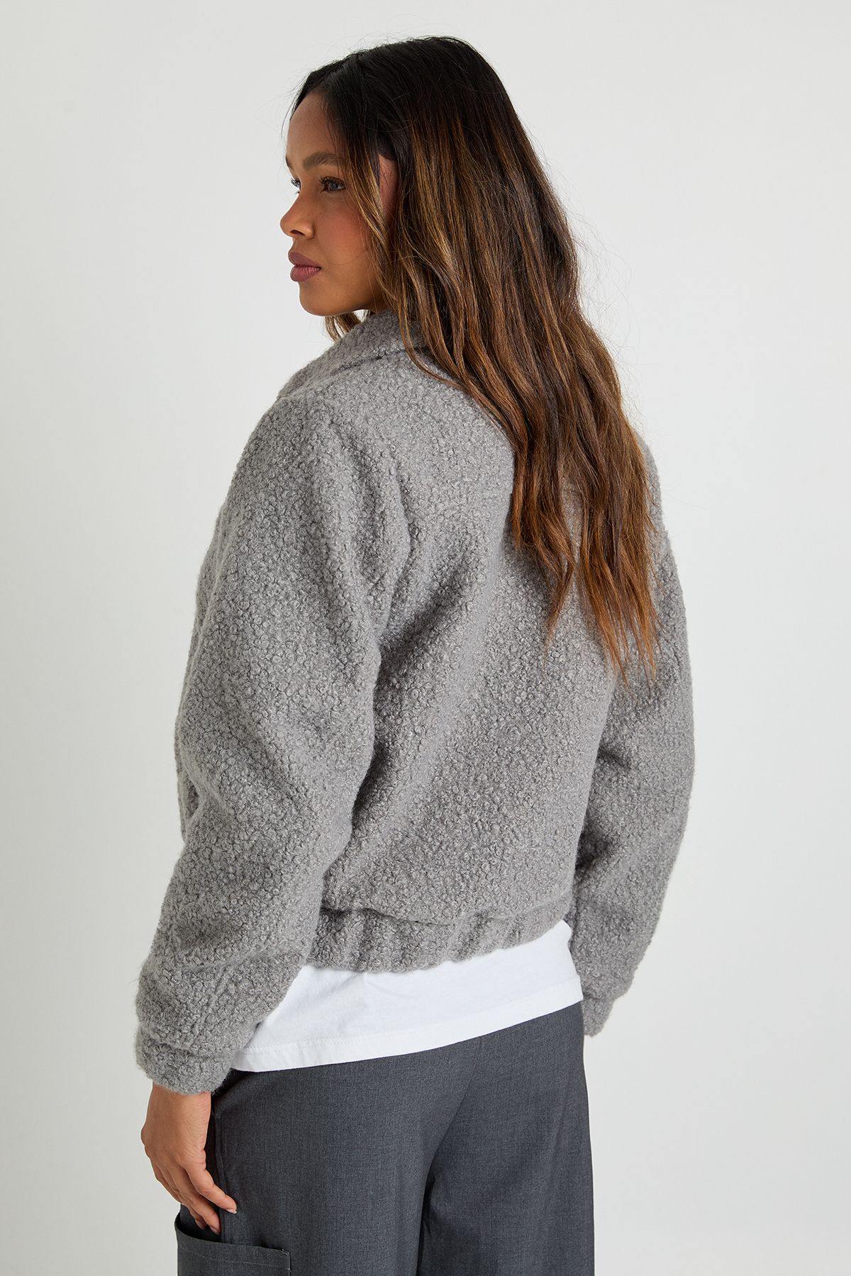 Boucle Wool Look Trucker Jacket - Image 2