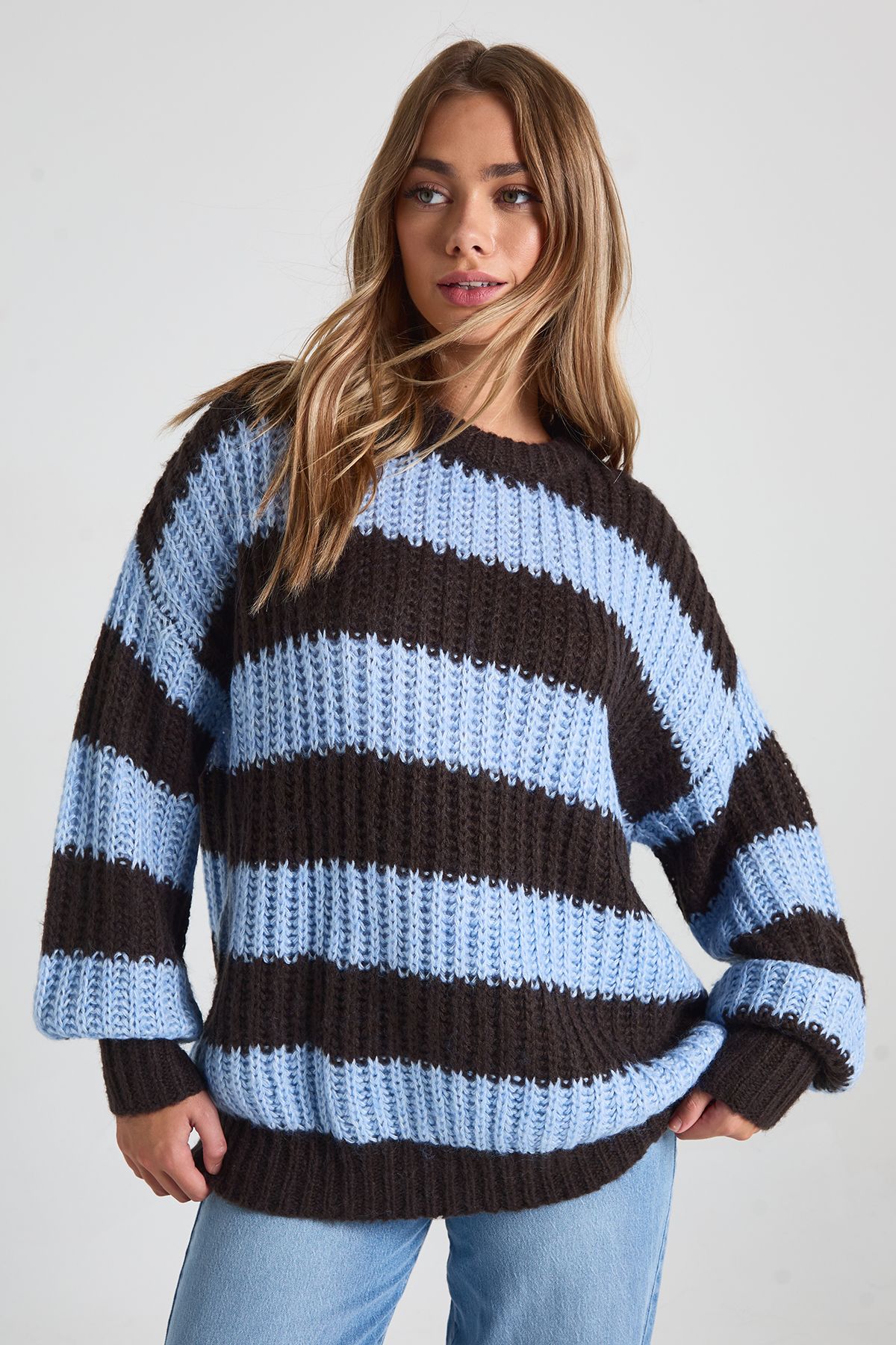 Chunky Knit Oversized Crew Neck Jumper