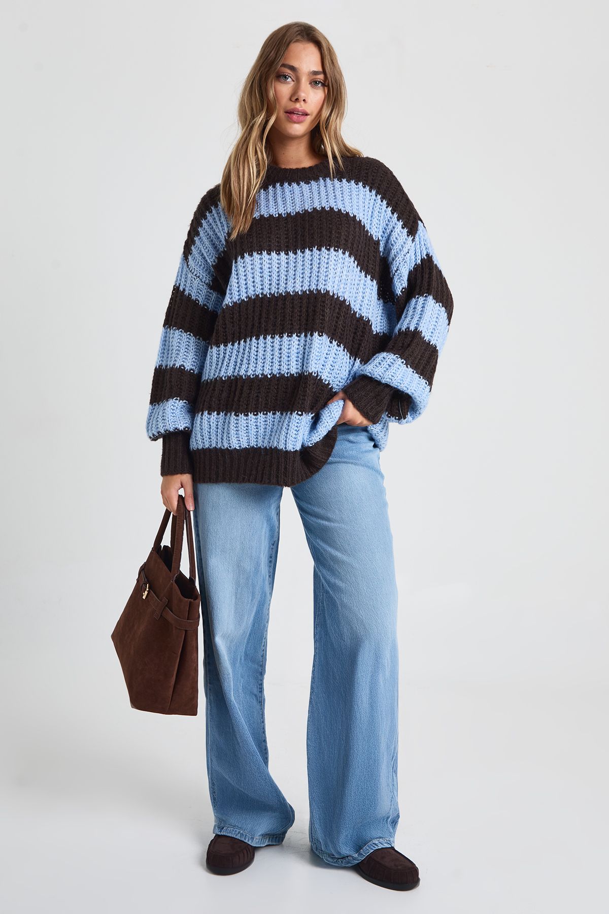 Chunky Knit Oversized Crew Neck Jumper - Image 3