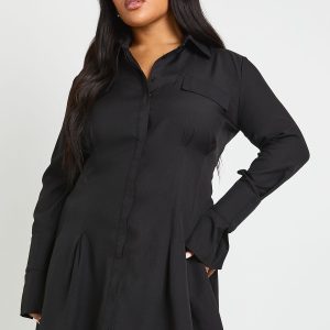 Plus Utility Cotton Shirt Dress