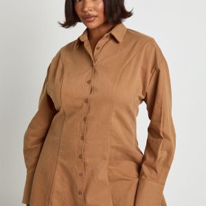 Plus Cinched Detail Shirt Dress