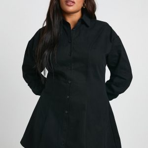 Plus Cinched Detail Shirt Dress