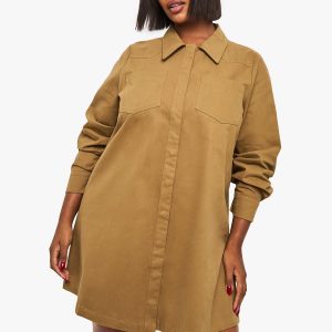 Plus Cotton Twill Utility Dress