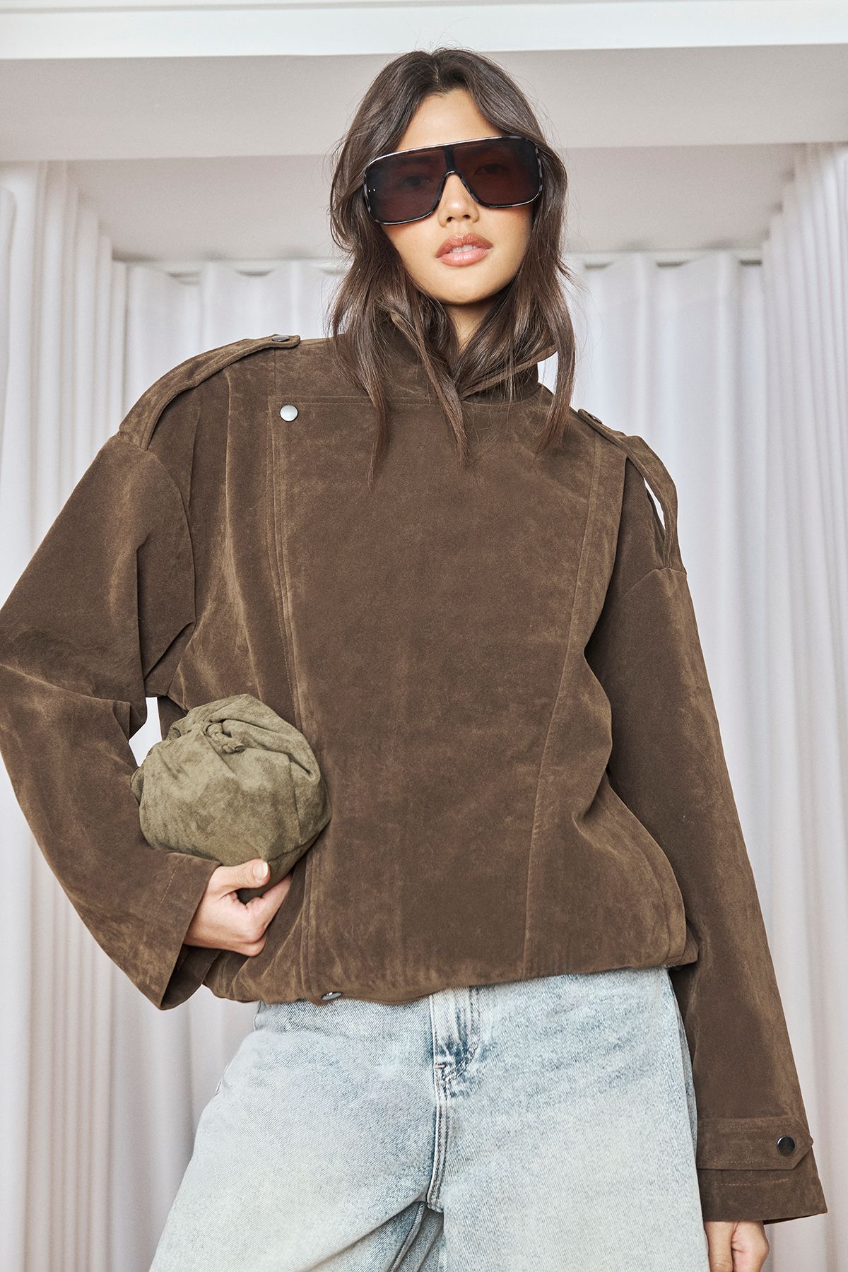 Faux Suede Slouchy Cross Body Bag