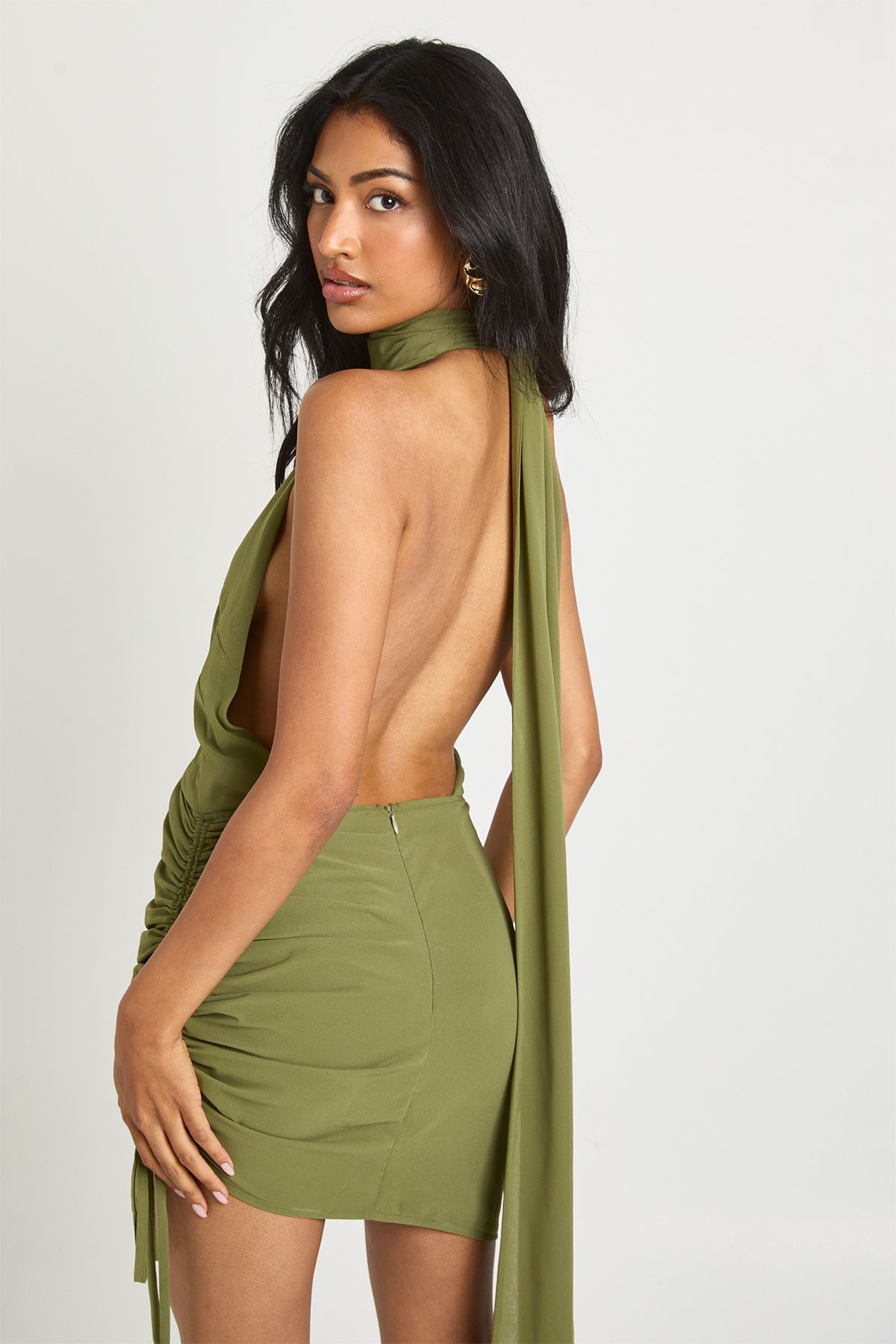 Chiffon Halterneck Mini Dress - Image 2
