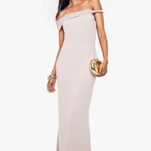 Twist Shoulder Detail Maxi Dress