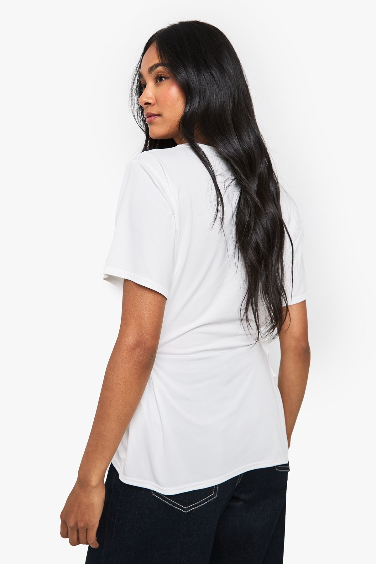 Ribbon Tie Waist T-Shirt - Image 2
