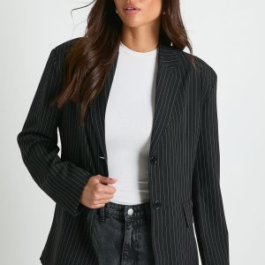 Pinstripe Oversized Boxy Fit Blazer
