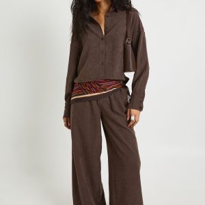 Peached Boxy Crop Shirt & Low Rise Trouser Co-ord