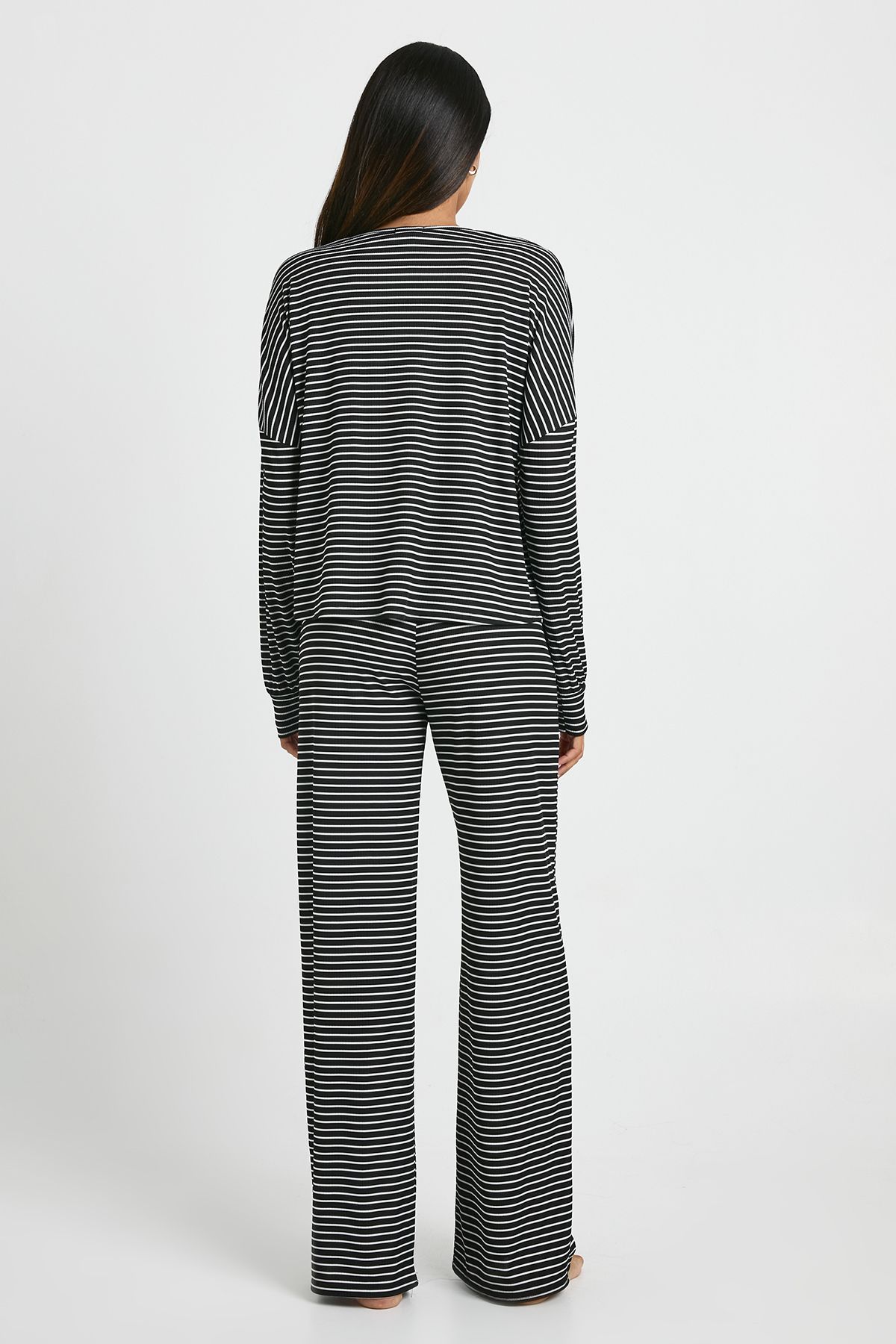 Maternity Loungewear Stripe Long Sleeve Top & Trousers Pyjama Set - Image 2