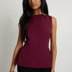 Structured Crepe Peplum Top