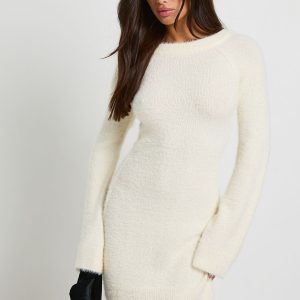 Petite Bow Back Detail Super Soft Knitted Mini Dress