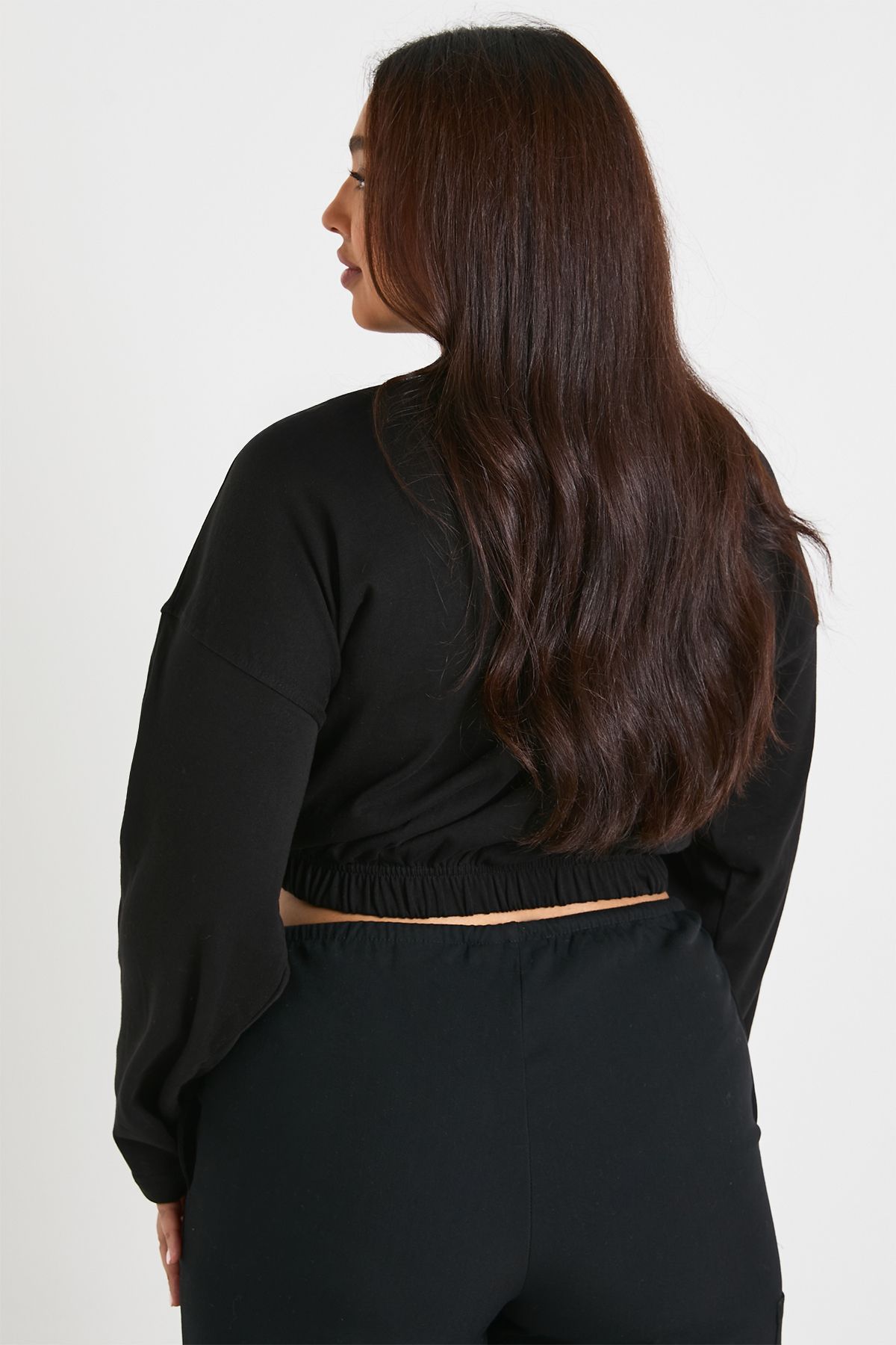 Plus Elasticated Waist Boxy Long Sleeve T-shirt - Image 2