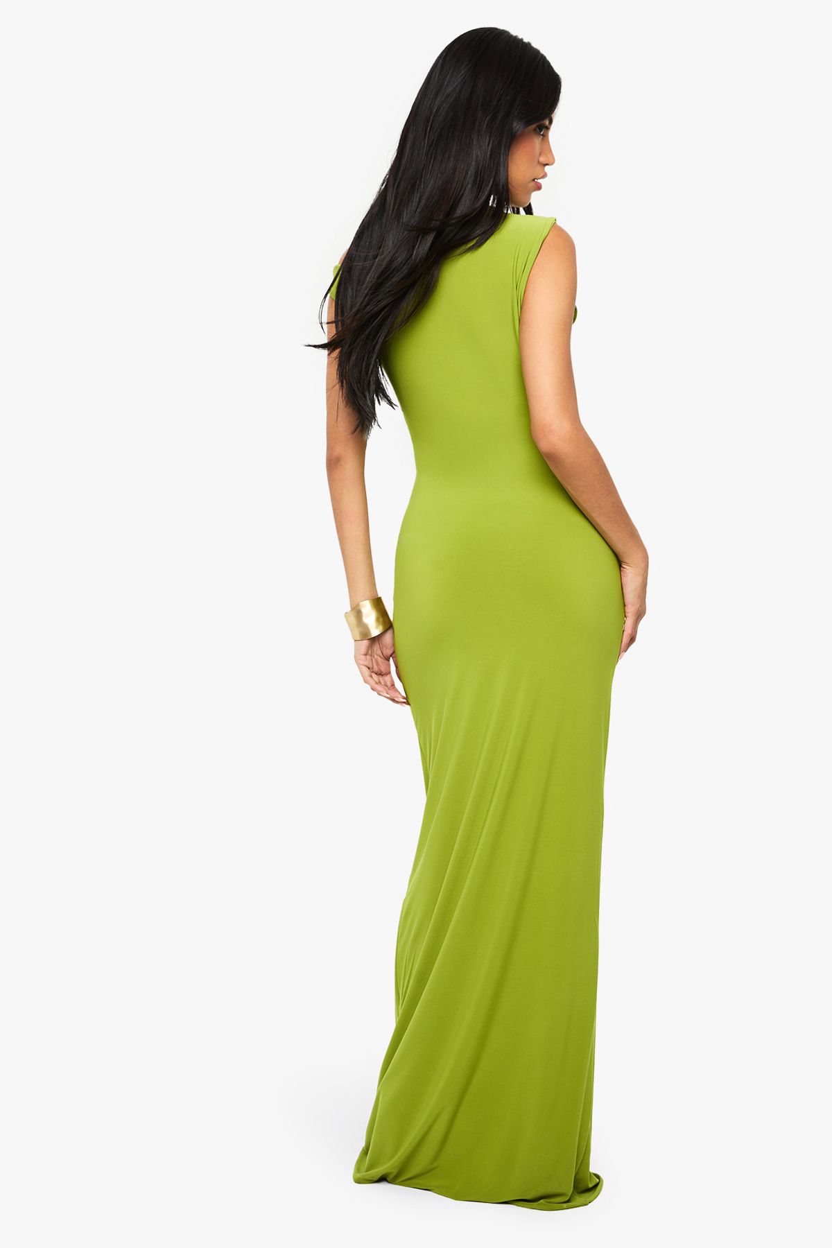Double Layer Asymmetric Wrap Detail Maxi Dress - Image 2