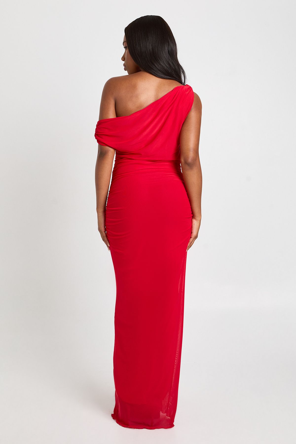 Off The Shoulder Mesh Maxi Dress - Image 4