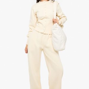 Deep Hem Popper Bomber Sweatshirt Tracksuit