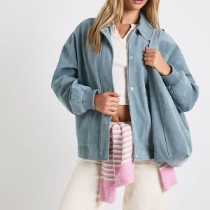Faux Suede Bomber Jacket