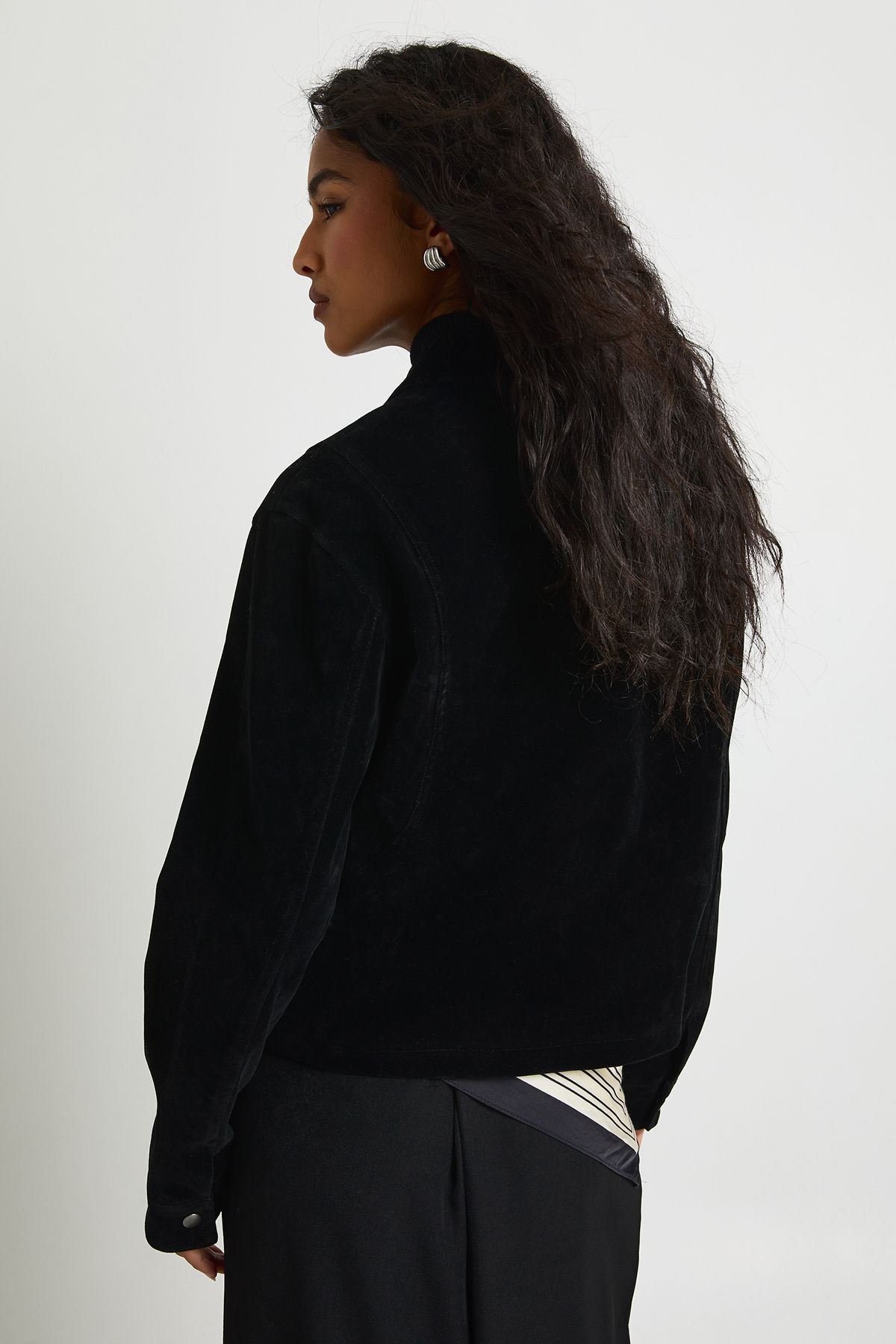 Faux Suede Collared Jacket - Image 2