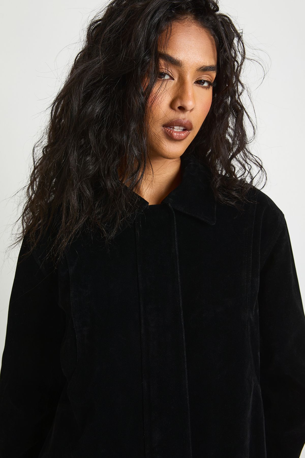 Faux Suede Collared Jacket - Image 4