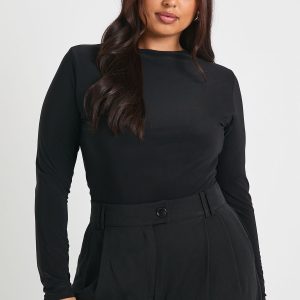 Plus Double Layer Slinky Long Sleeve T-Shirt