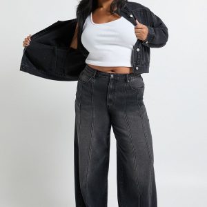 Plus Seam Detail Straight Leg Jean
