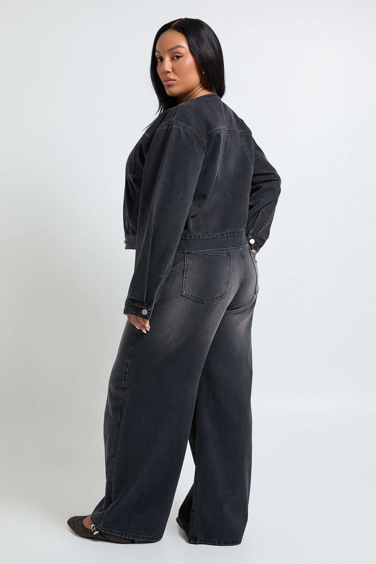 Plus Seam Detail Straight Leg Jean - Image 2