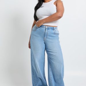 Plus Turn Up Straight Leg Jean