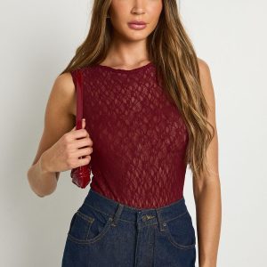 Lace Racer Neck Bodysuit
