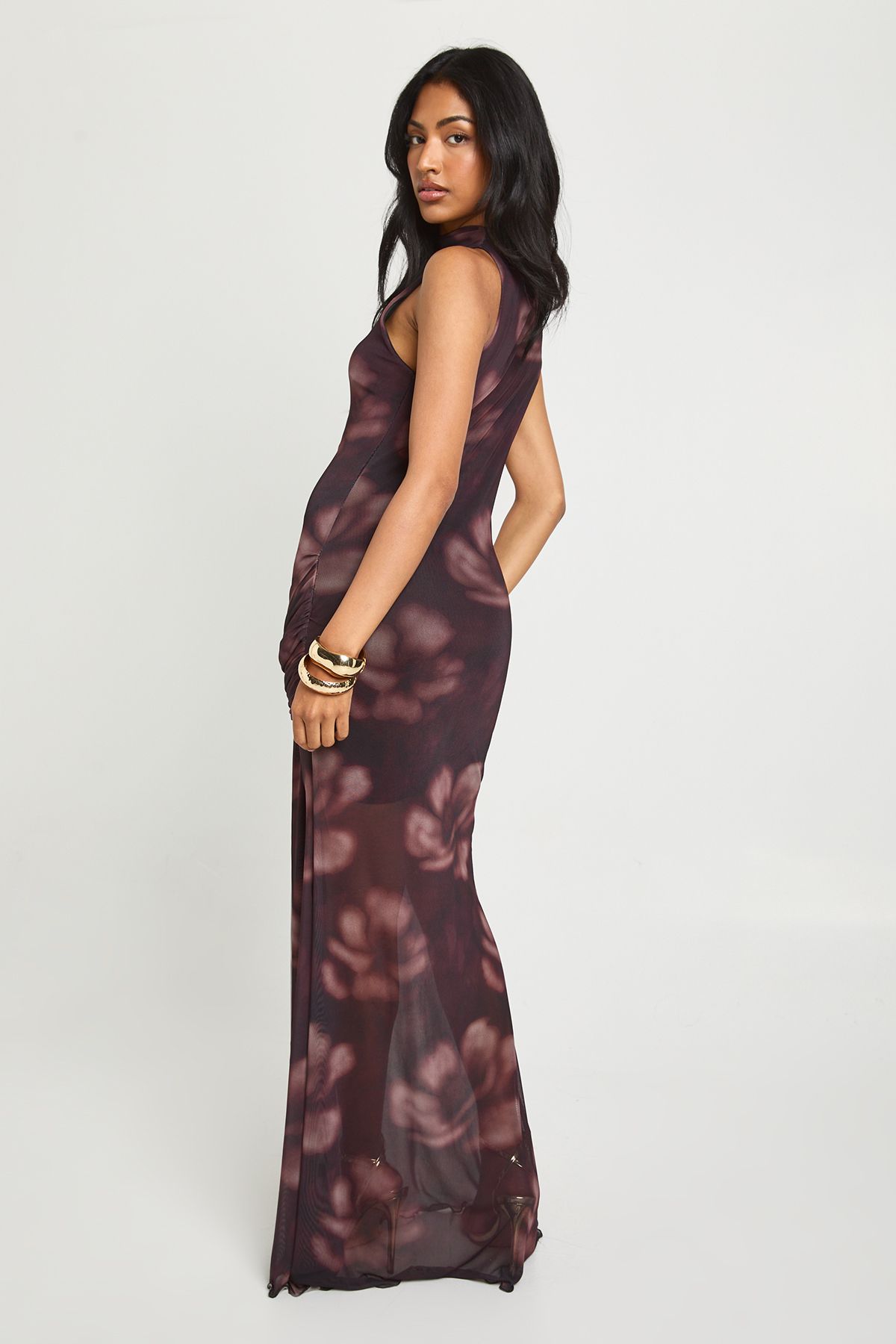 Large Floral Twist Front Maxi Dress - Image 2