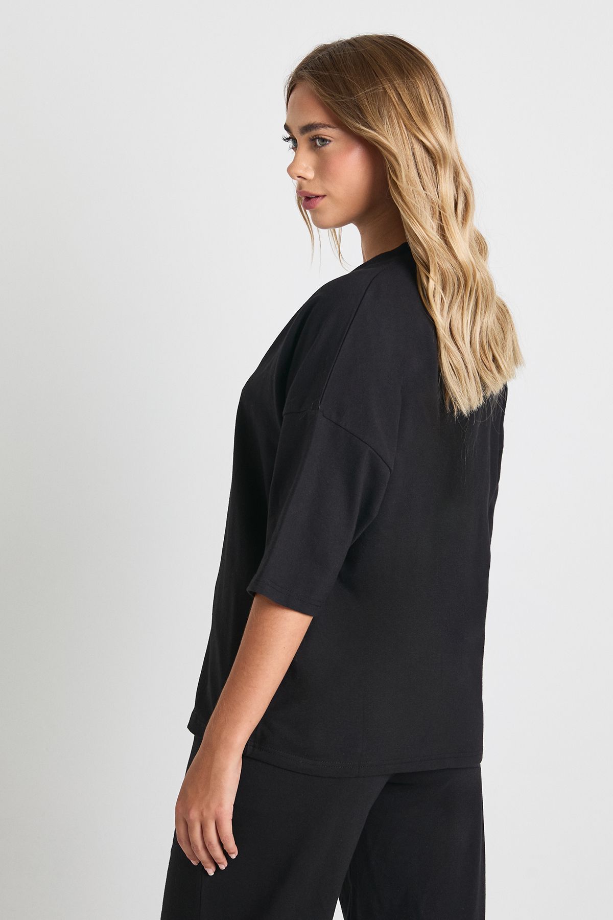 V Neck Oversized T-Shirt - Image 2