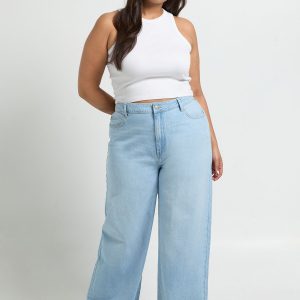 Plus Basics High Waist Wide Leg Jean