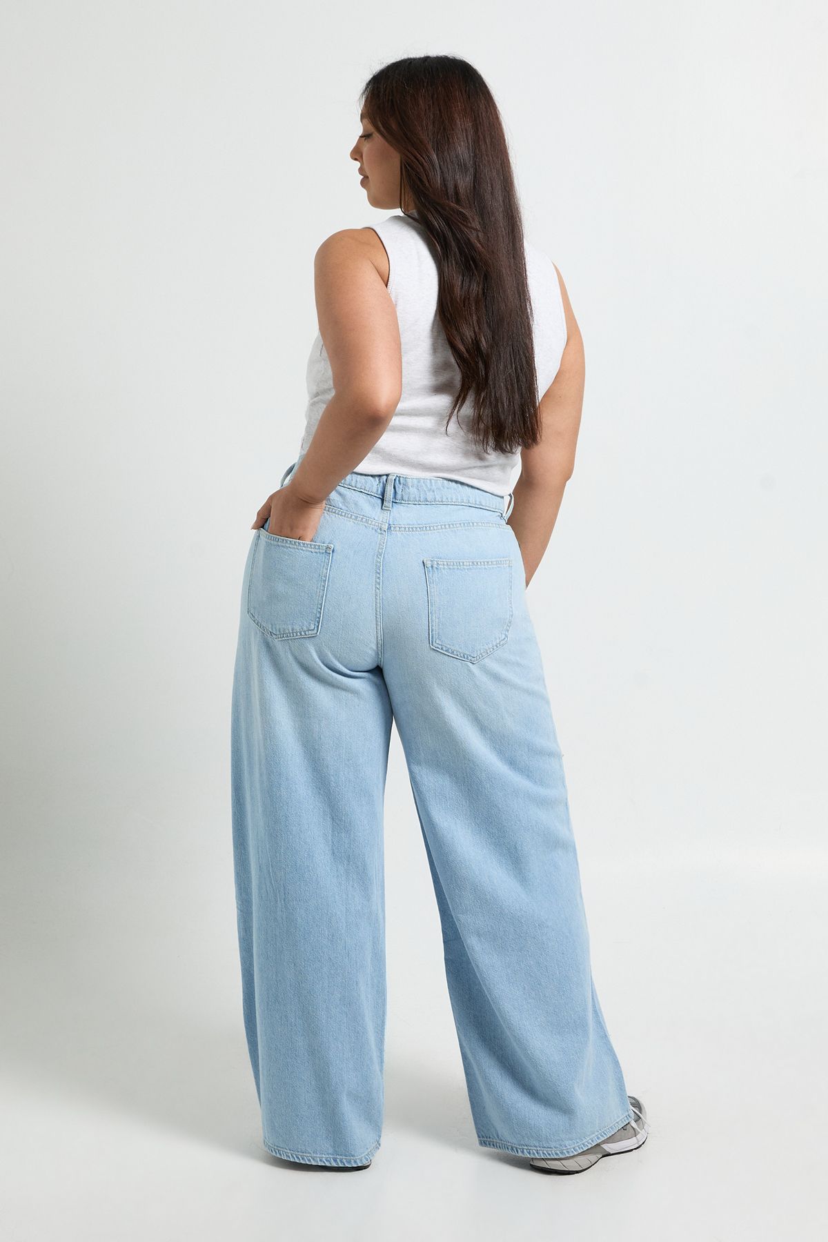 Plus Basics Mid Waist Boyfriend Jean - Image 2