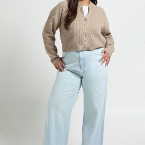 Plus Basics High Waist Straight Leg Jean