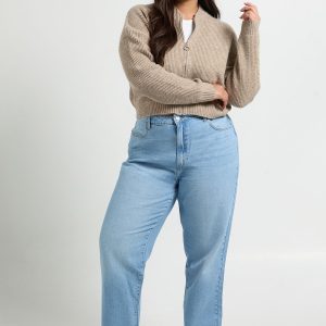 Plus Basics High Waist Mom Jean